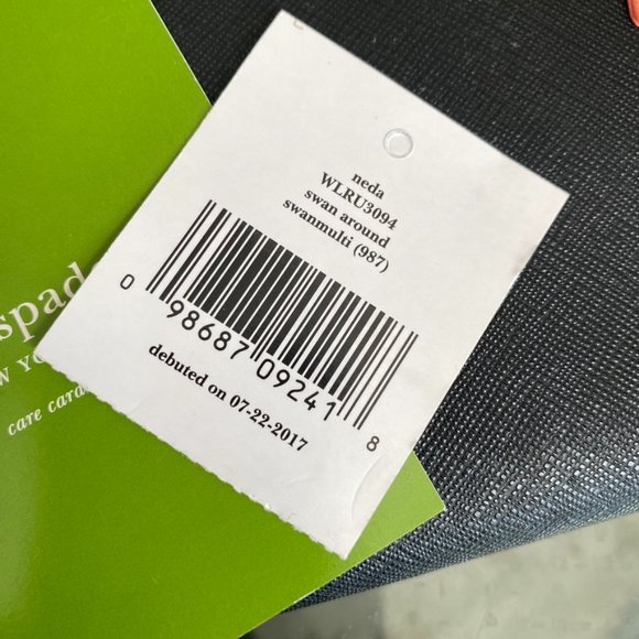 NWT Kate Spade Swan Black Wallet | Zip Around Purse Wristlet - Picture 9 of 12